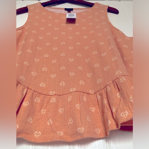 NWT Torrid cropped sleeveless top, peach gauze w/ruffle, sz 1X. - Picture 8 of 13